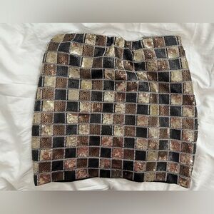 Romeo and Juliet Elegant Sequin Checkered Skirt